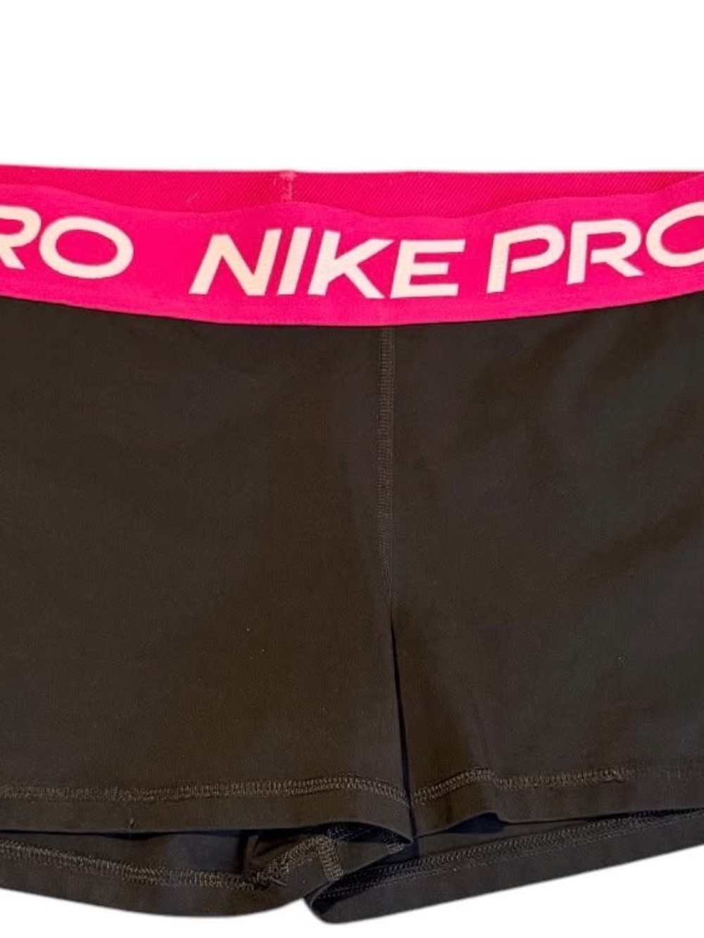 Nike Black Bike Shorts with Hot Pink Elastic Waistband